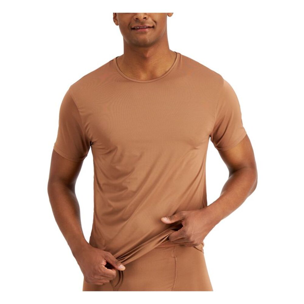 ALFATECH BY ALFANI Mens Brown Moisture Wicking T-Shirt XL
